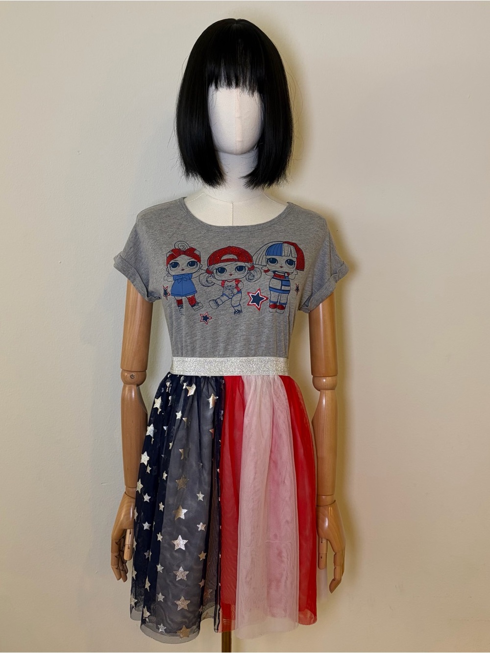LOL Surprise! Patriotic USA Flag Tulle Dress XL 14-16